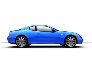 side view of a 3d rendered sports car