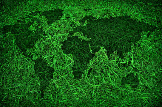 green grass world map