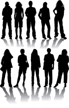 vector silhouettes man and women