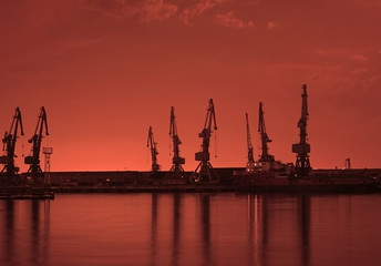 Obraz premium baku port at night