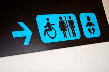 follow the blue sign at airport