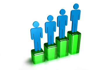 bar graph with human figures