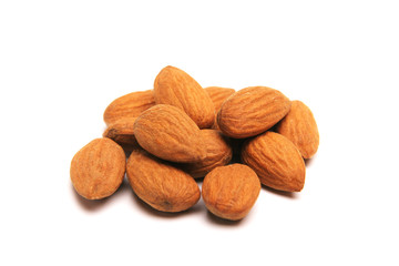 isolated almonds