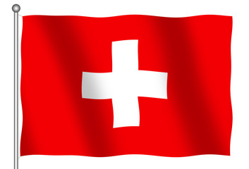 flag of switzerland waving