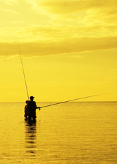 sunset fishing