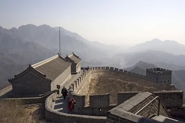 Schapenvacht deken met patroon Chinese Muur the great wall