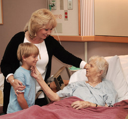 family visiting hospice