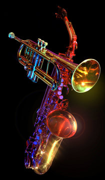 gelled trumpet & saxaphone