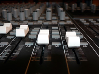 mixing console - channel volume controls