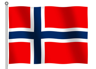 Fototapeta premium flag of norway waving