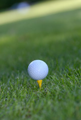 balle de golf, tee jaune