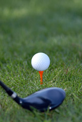 balle de golf et club