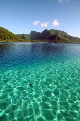 two color crystal clear lagoon - obrazy, fototapety, plakaty