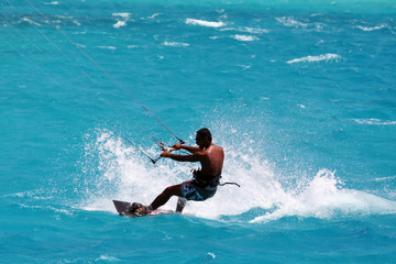 kite surfer on the lagoon