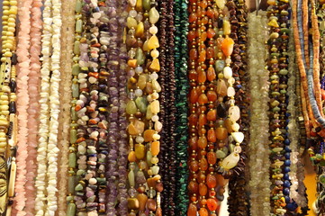 bead with stones and amber