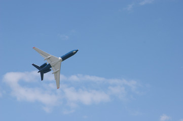 airplane - above a head.