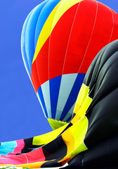 Naklejka premium partially inflated hot air balloons