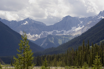 panorama of the kootenay national park before a thunderstorm