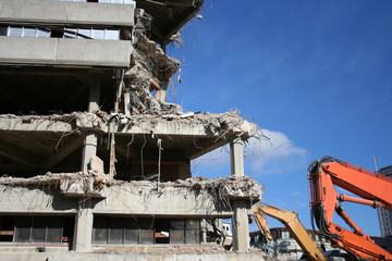 building under demolition