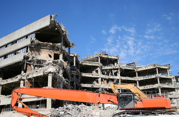 building under demolition