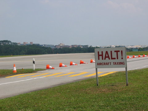 Halt! Aircraft Taxing Sign