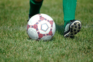 soccer ball action shot