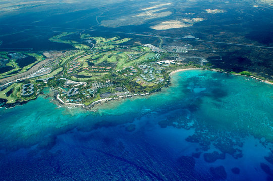 big island aerial shot - beach