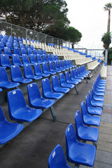 rows of plastic seating