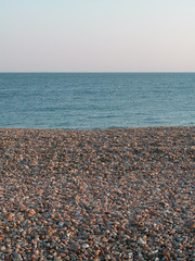 pebble beach and ocean horizon