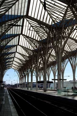 Acrylic prints Train station platform of a train station