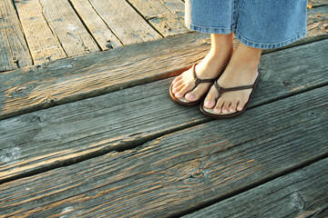 on a boardwalk