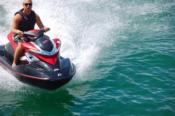 Abwaschbare Fototapete Wasser Motorsport Biscayne Bay Jetskifahrer