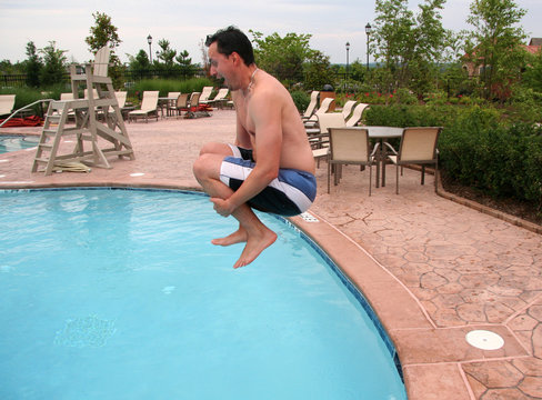 cannon ball into the pool