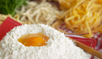 pasta, egg, flour