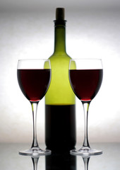 bottle of wine and two glasses