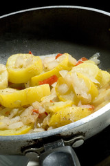 squash and onions