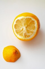 cut lemon with small piece