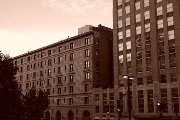 Fototapeta premium old building in copley square boston sepia