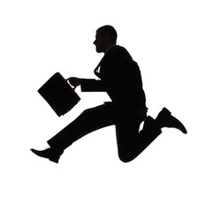 silhouette of jumping businessman