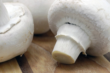 mushrooms on cutting board