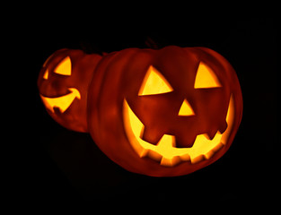 glowing pumpkins