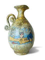 old greece vase with drawing
