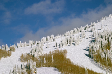 mountain at winter, steamboat ski resort, colorado