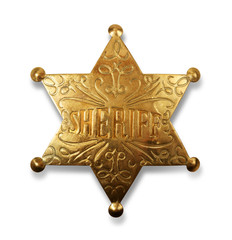 Fototapeta premium sheriff badge with path