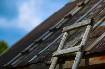 ladder and farm roof