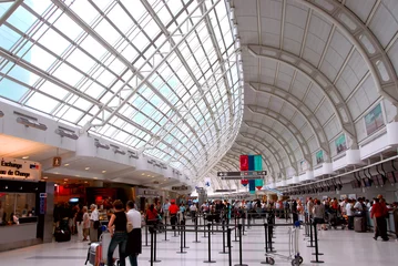 Crédence de cuisine en verre imprimé Aéroport foule à l& 39 aéroport