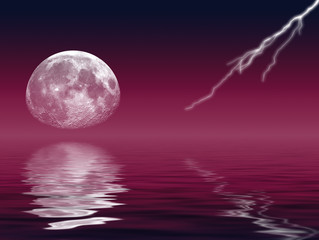 moon & lightning