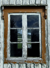 Fototapeta na wymiar vintage window with peeling paint
