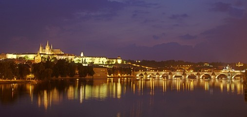 prague castle at night