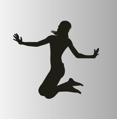 Fototapeta na wymiar happy woman jumping